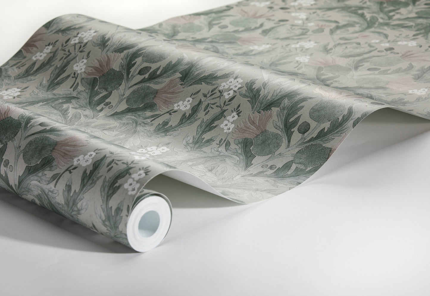 Bloemenbehang - Distels - Groen