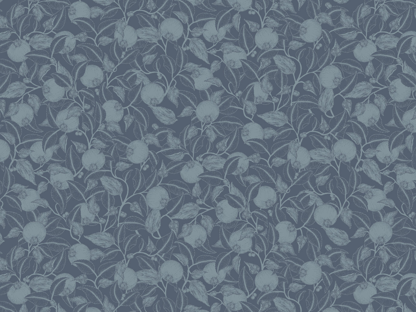 Bloemenbehang - Pomegranate - French Blue