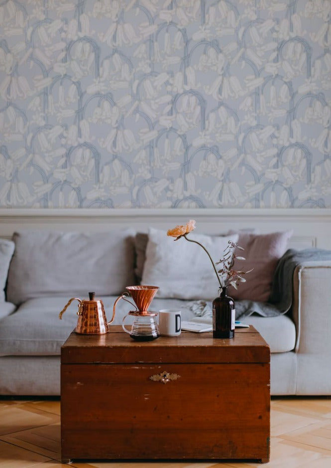 Summer Gray Wallpaper - Bluebells - Grey
