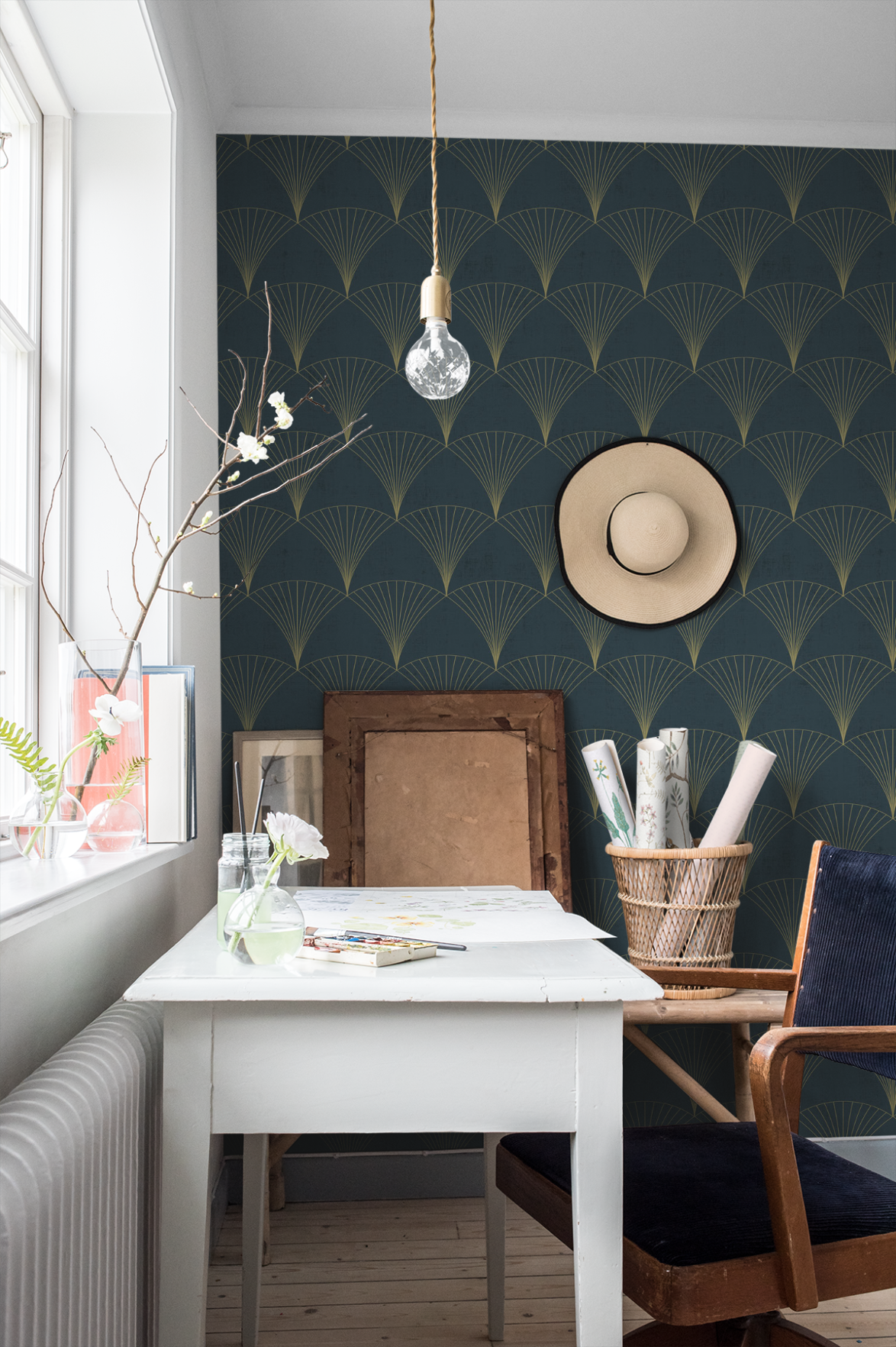 Midbec Tapete - Geometrisches Muster - Blau