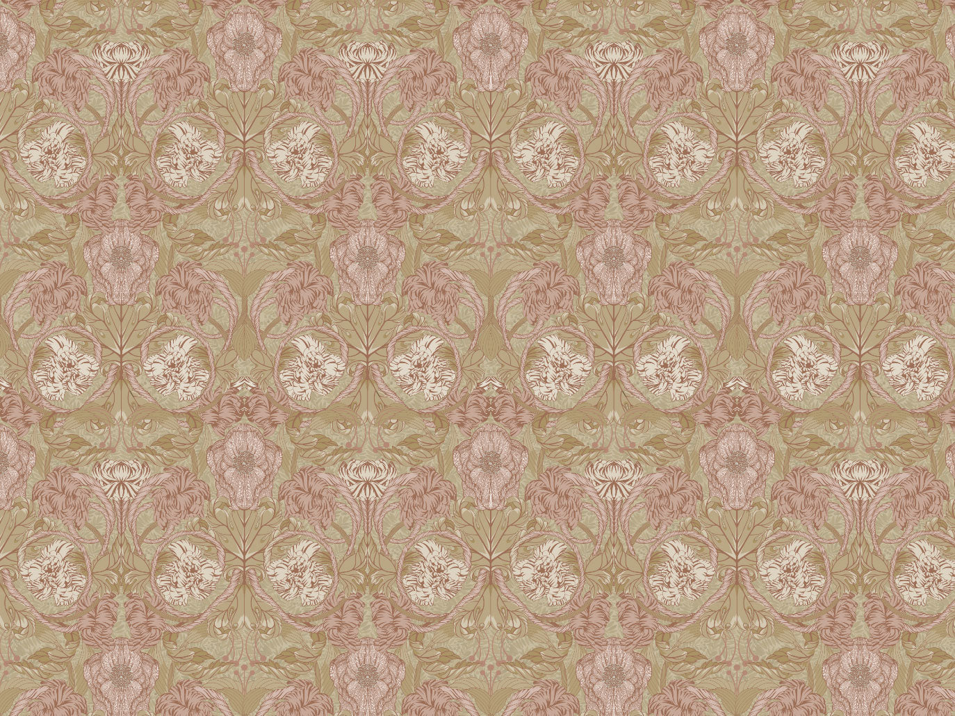 Summer Gray Wallpaper - Cecilia - Blush