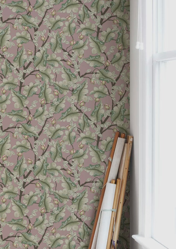 Bloemenbehang - Ranonkel - Donker Lila