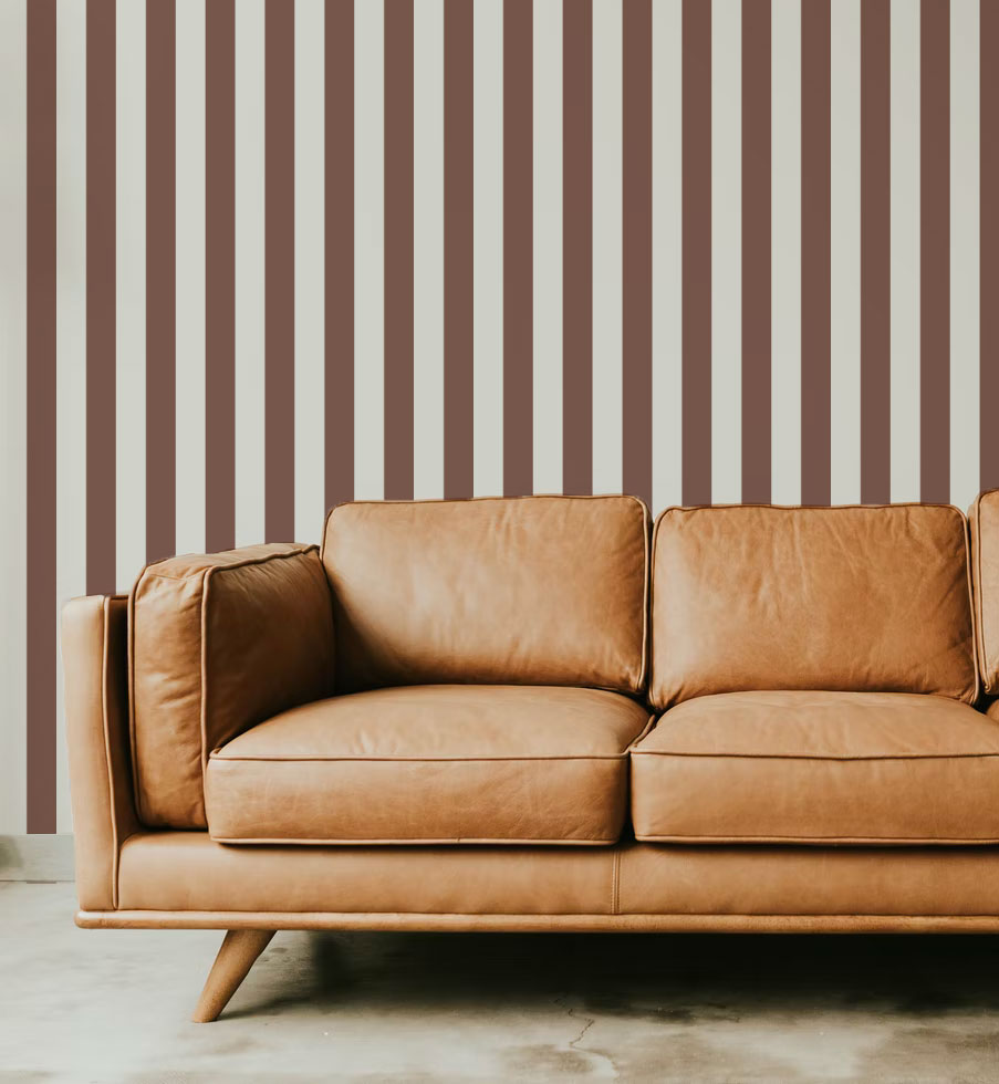 Wallpaper Stripes - Ventnor - Maroon