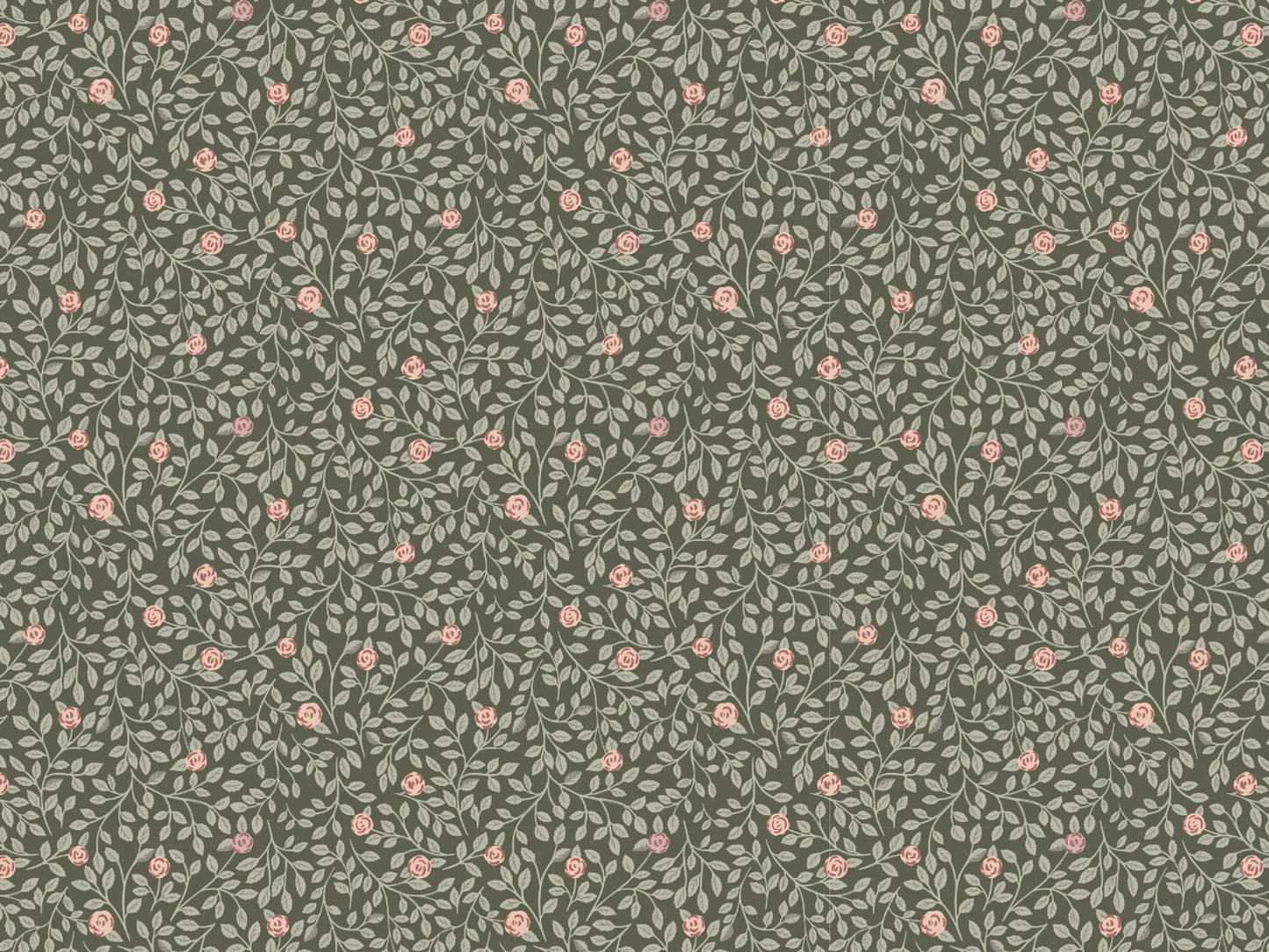 Summer Gray Tapete - Kletterrose - Grün
