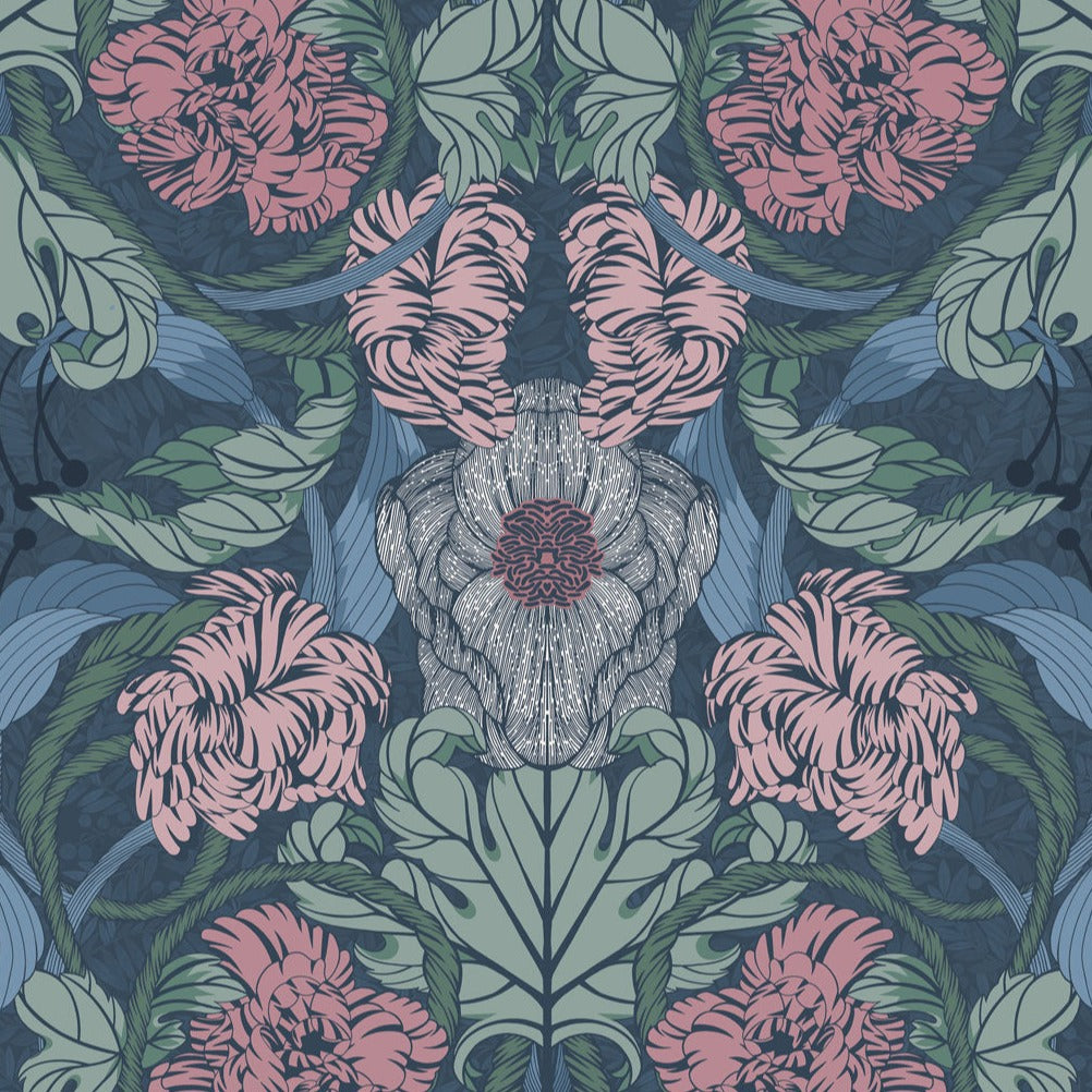 Bloemenbehang - Cecilia - Ink