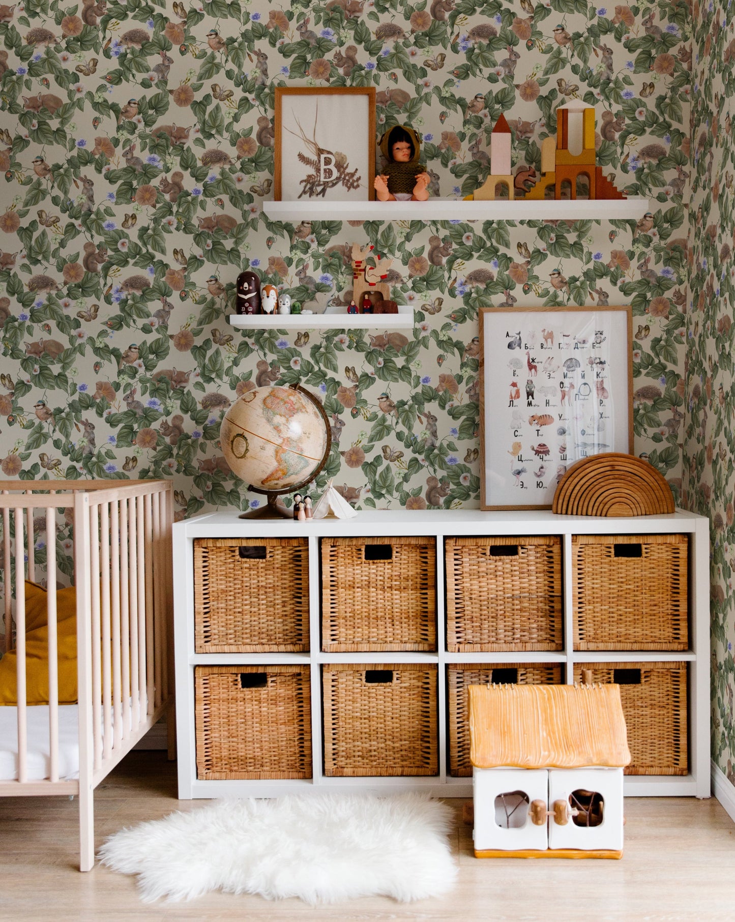 Nursery Wallpaper - Forest Lullaby - Linen