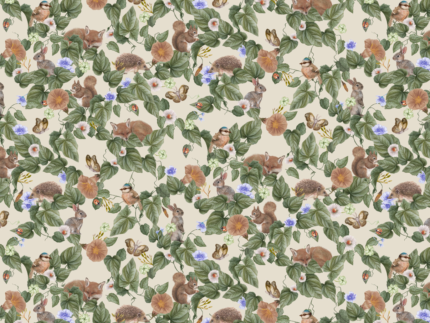 Kinderkamerbehang - Forest Lullaby - Linen
