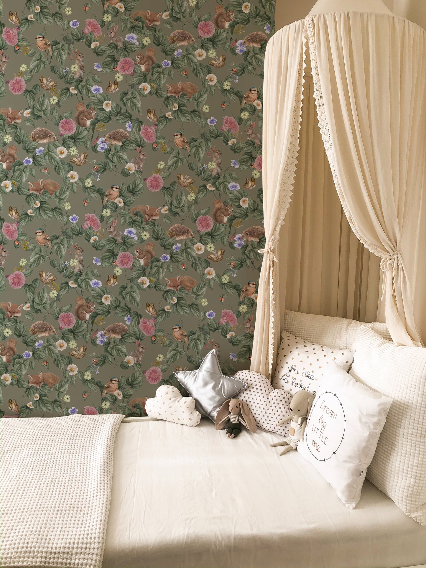 Nursery Wallpaper - Forest Lullaby - Moss