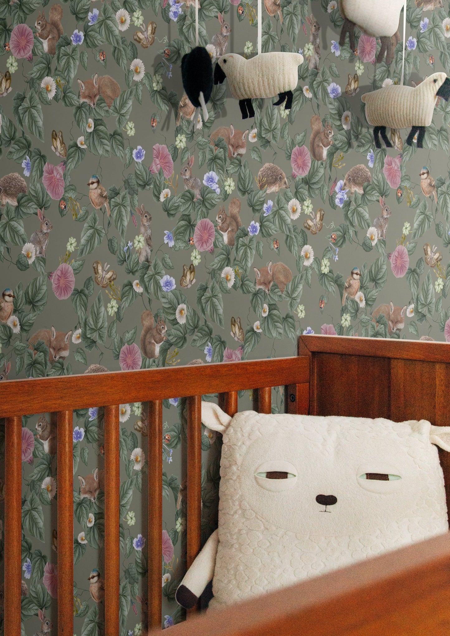 Nursery Wallpaper - Forest Lullaby - Moss