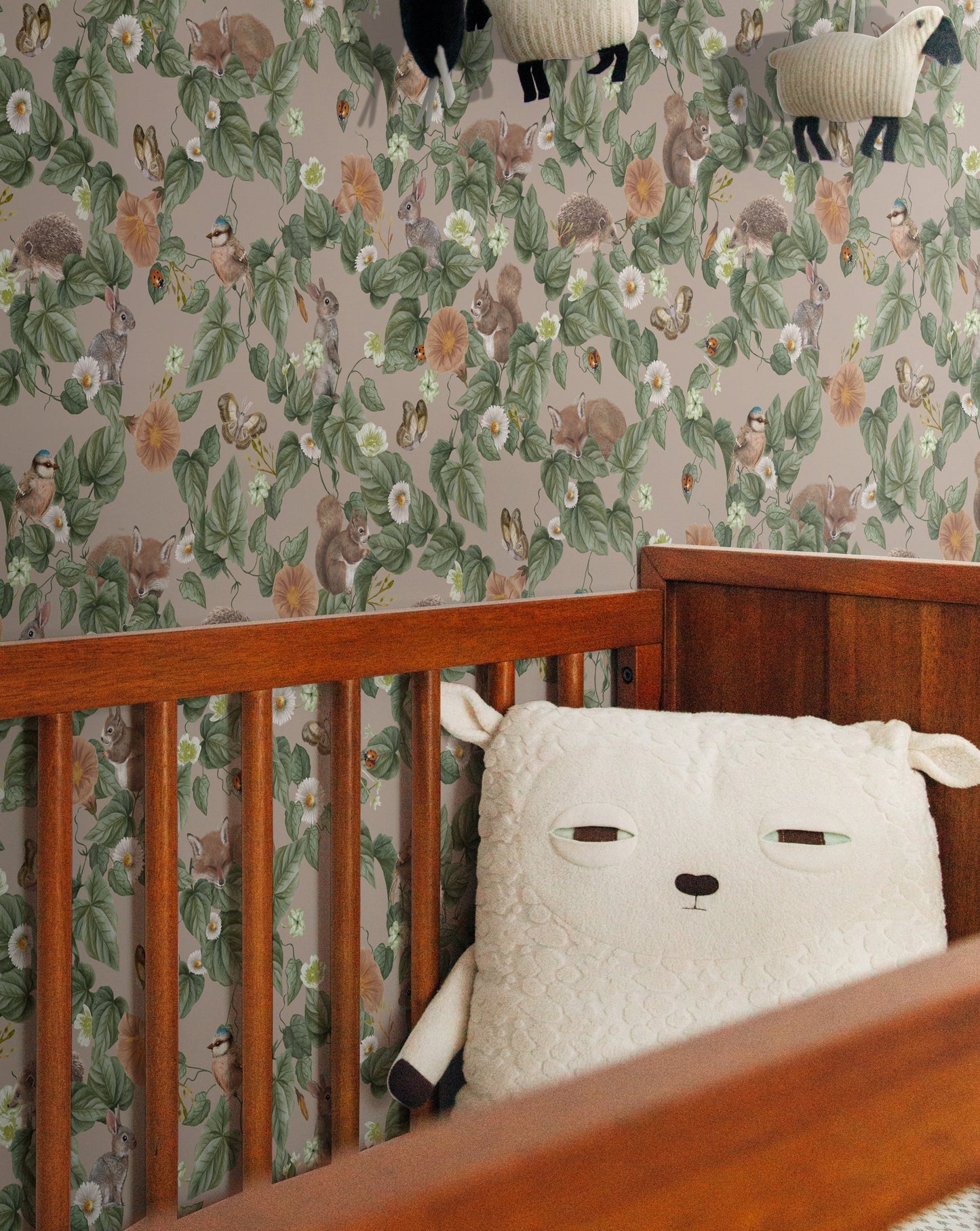 Kinderkamerbehang - Forest Lullaby - Dusty Rose