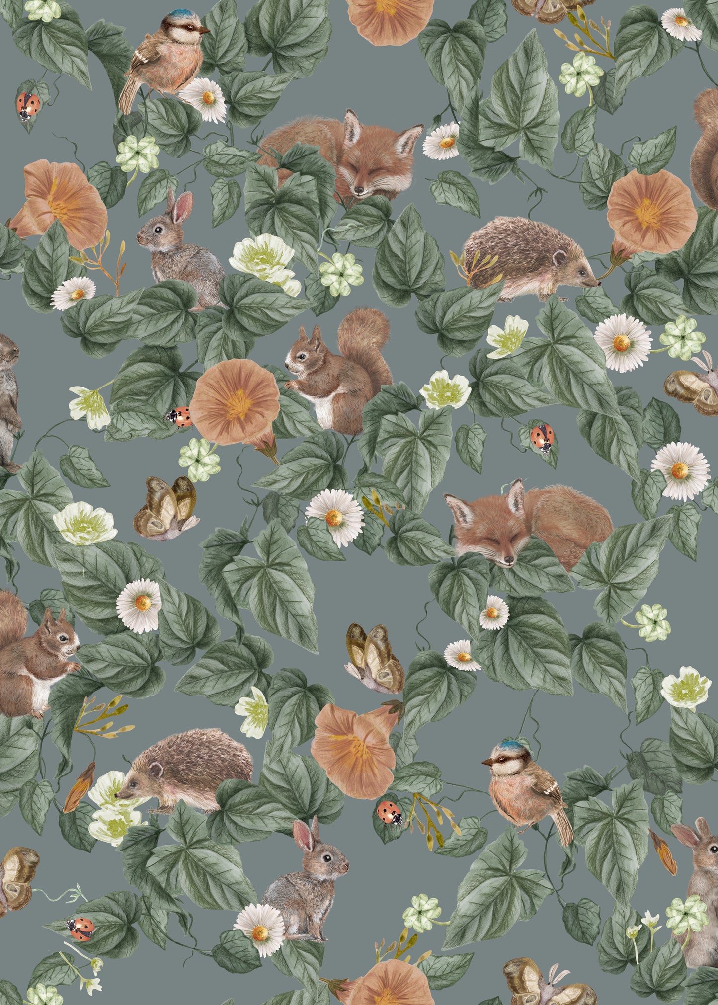 Kinderkamerbehang - Forest Lullaby - Teal