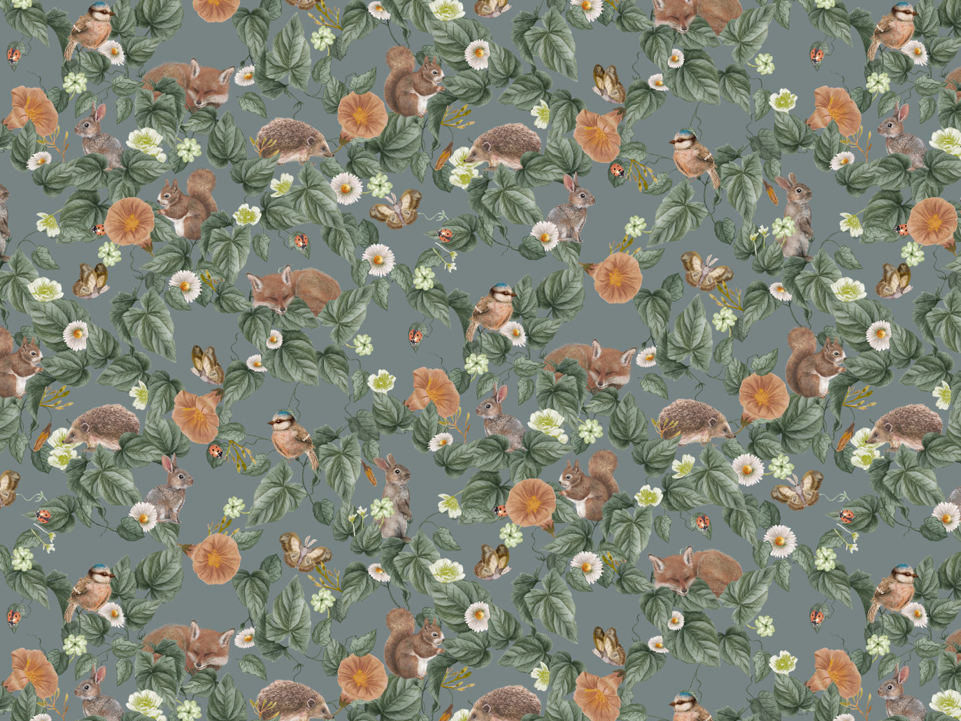 Kinderkamerbehang - Forest Lullaby - Teal