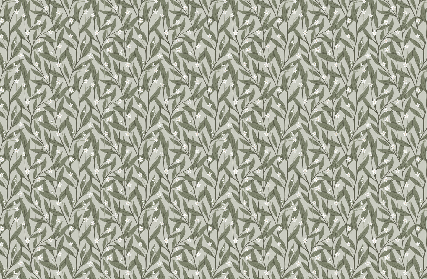 Summer Gray Wallpaper - Anemone - Dark Green