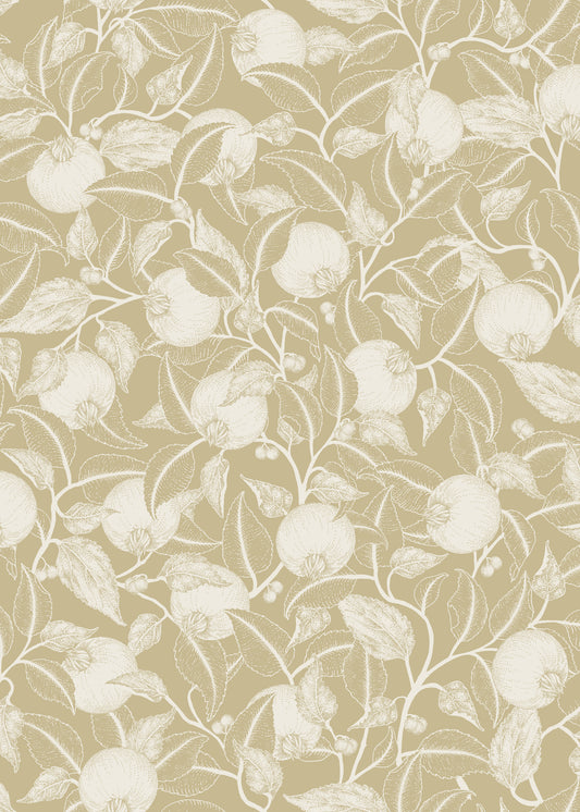 Floral Wallpaper - Pomegranate - Gold
