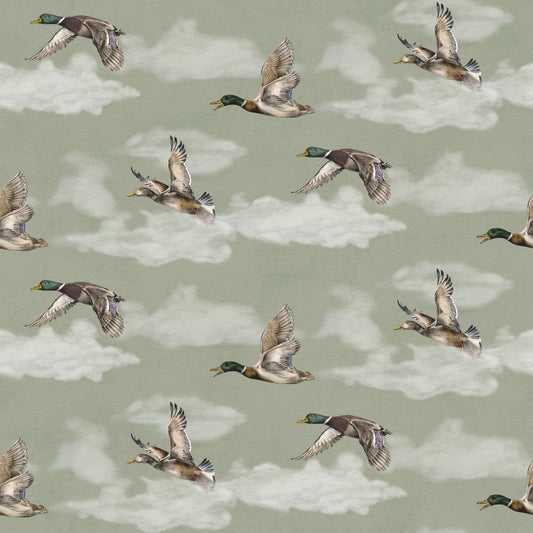 Summer Gray Behang - Voyage, Petit - Laurel Green