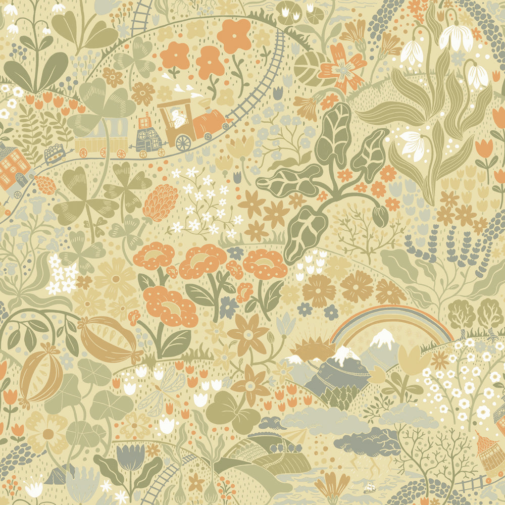 Midbec wallpaper - Tåget - 29030 - Oat Yellow