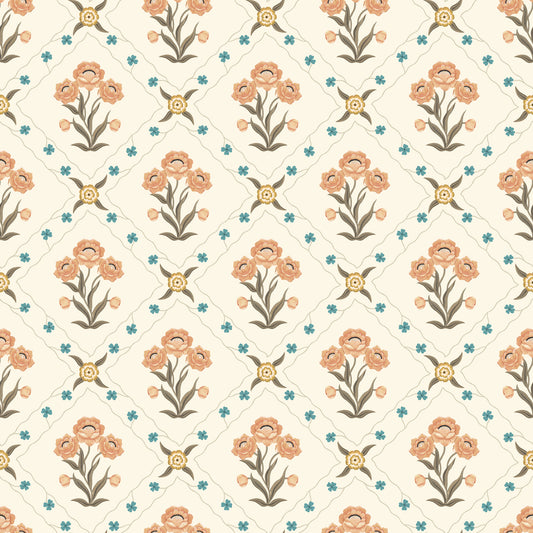 Peel & Stick Wallpaper - Floral Trellis - Apricot