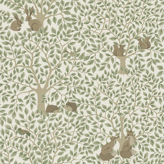 Kinderkamer Behang - Per 44111 - Green & Beige