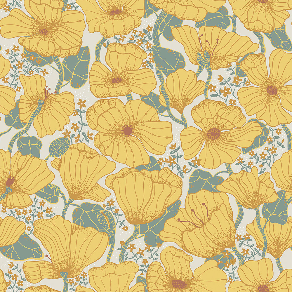 Midbec wallpaper  - Matilda - yellow