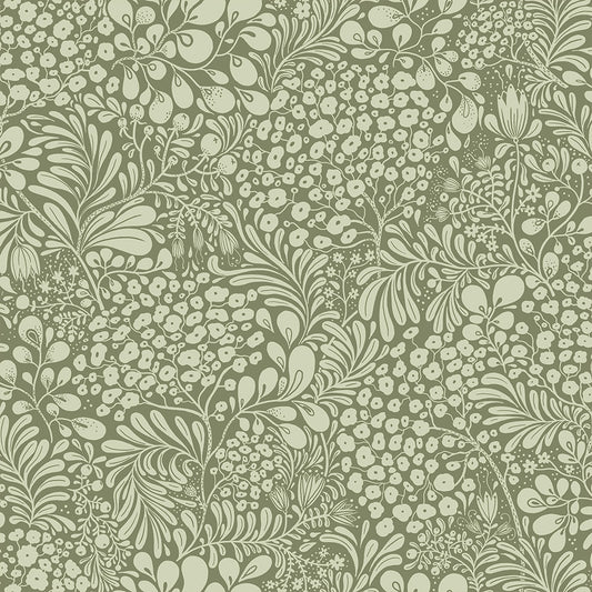 Midbec wallpaper - Siv - Olive Green
