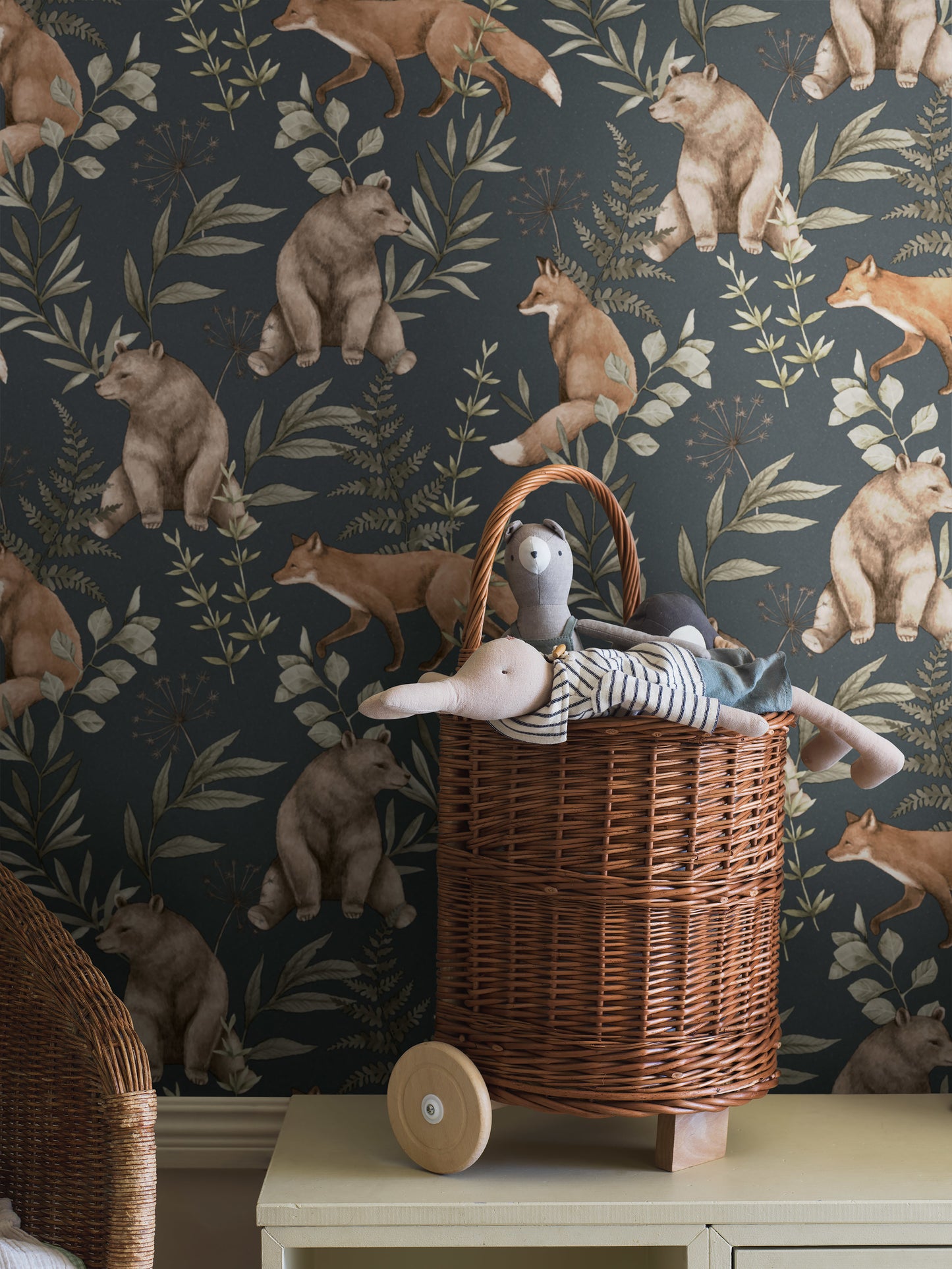 Nursery and Kids wallpaper - Wild Forest Blue