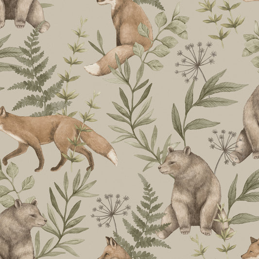 Nursery and Kids wallpaper - Wild Forest Beige