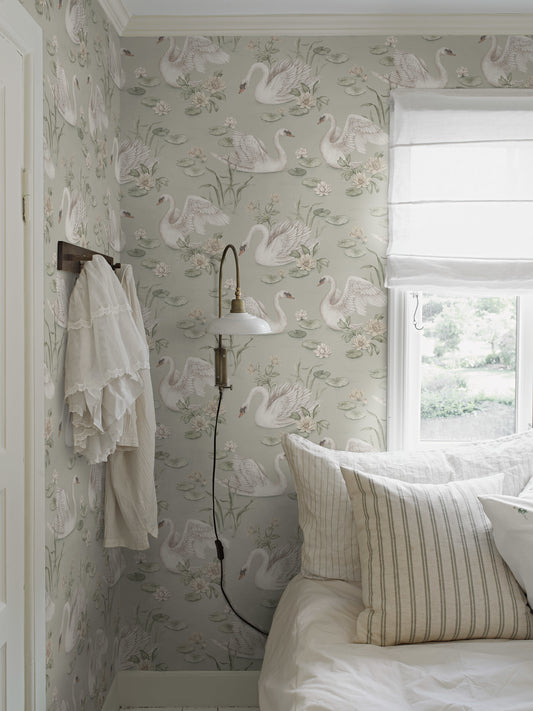 Nursery and Kids wallpaper - Lily Swan - Muted Green