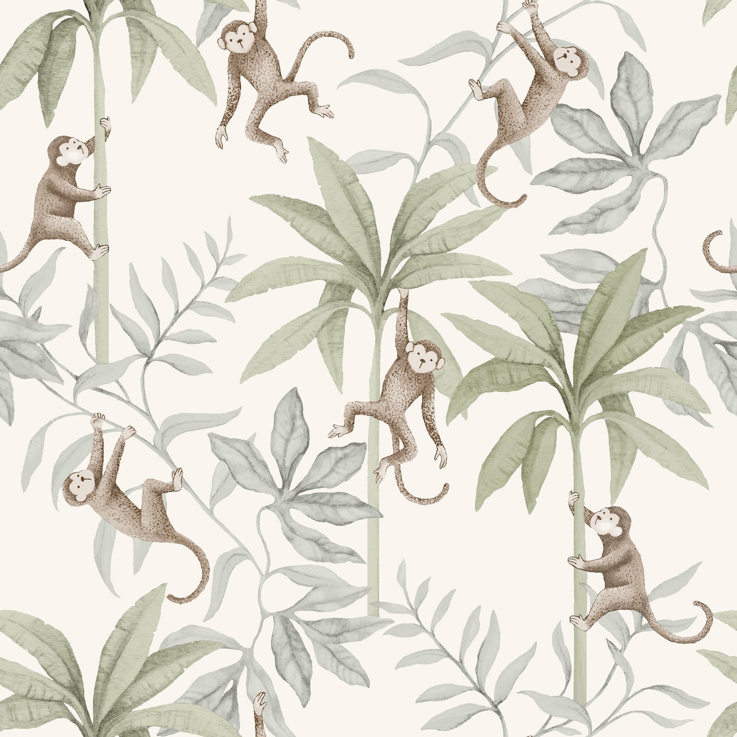 Borastapeter Wallpaper - Jungle Friends - Warm White