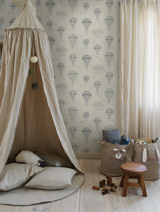 Borastapeter Behang - Up In The Sky - Blauw en Groen