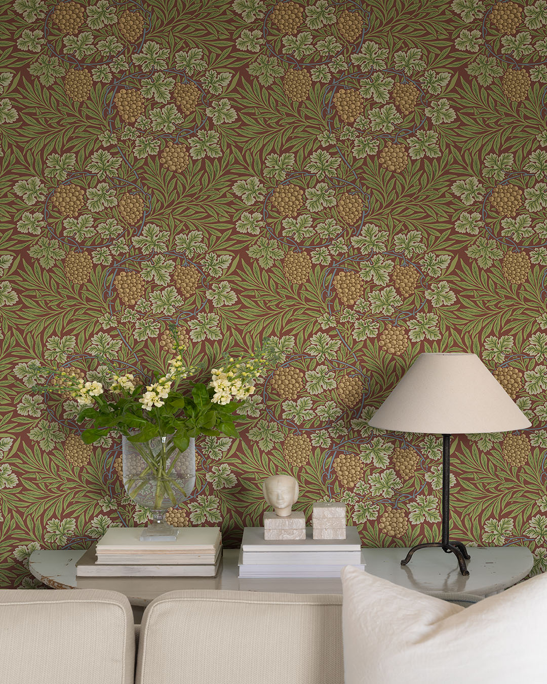 William Morris Wallpaper - Vine - Terracotta