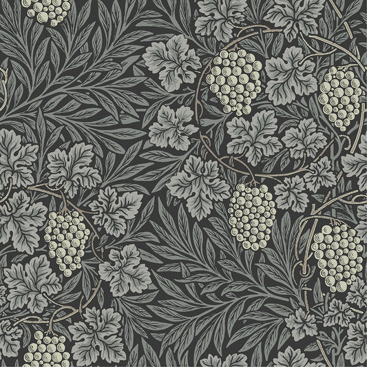 William Morris Wallpaper - Vine - Charcoal
