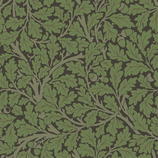 William Morris Wallpaper - Oak Tree - Dark Green