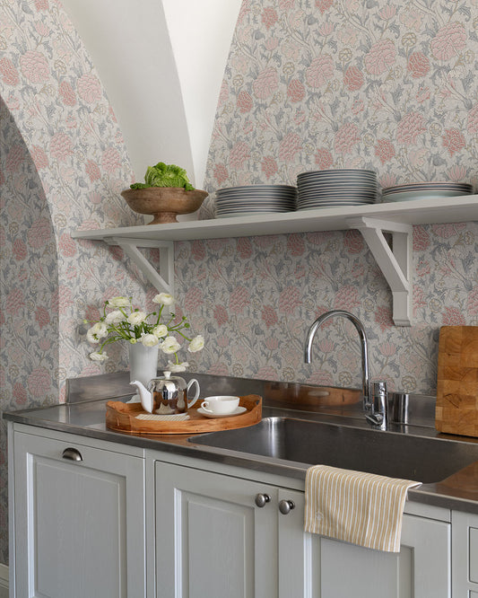 William Morris Behang - Cray - Roze