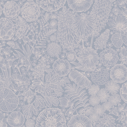 Summer Gray behang - August - blauw