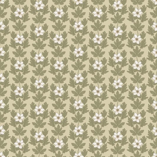 Summer Gray Behang - Wood Anemone - Beige