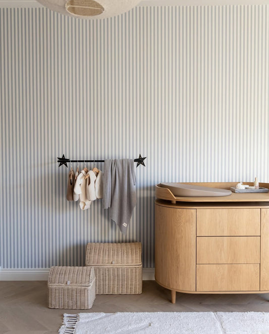 Behang Strepen - Frans - Blauw