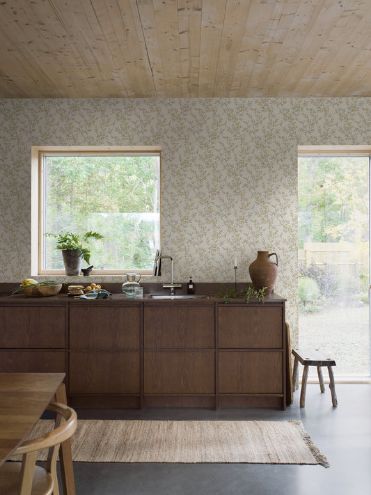 Borastapeter Behang - Bosbessen - Zachtgrijs