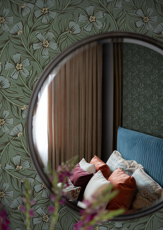 Summer Gray Behang - Sweet India - Geel & Groen