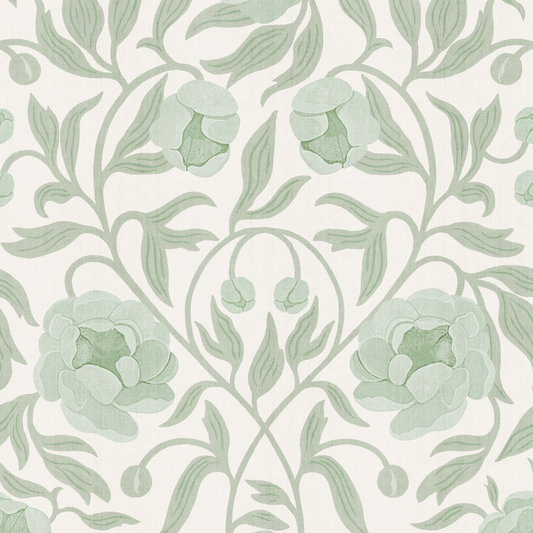 Peony - White & Green