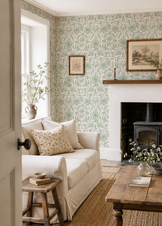 Peony - White & Green