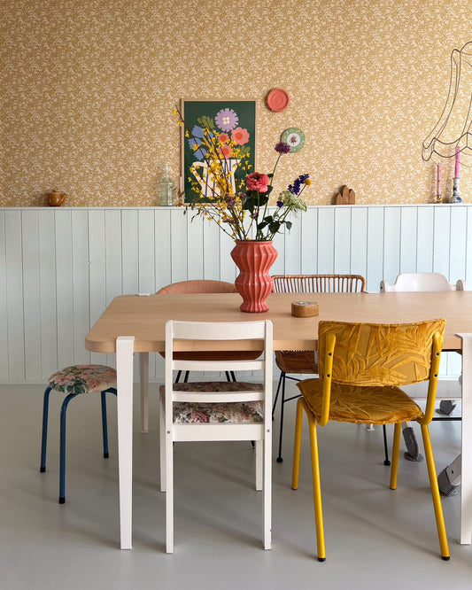 Summer Gray Behang - Doris - Mosterd