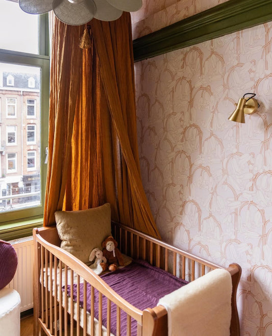 Summer Gray Behang - Bluebells - Roze & Crème