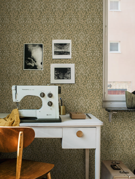 Borastapeter Behang - Kryddhyllan - Olijfgroen