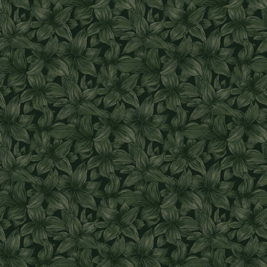 Summer Gray Wallpaper - Folia - Deep Green