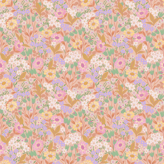 Summer Gray Behang - Lola, Petit - Abrikoos