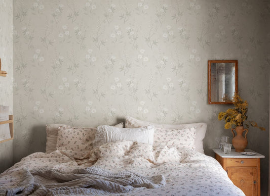 Sandberg Wallpaper - Emma, Linen - S10184