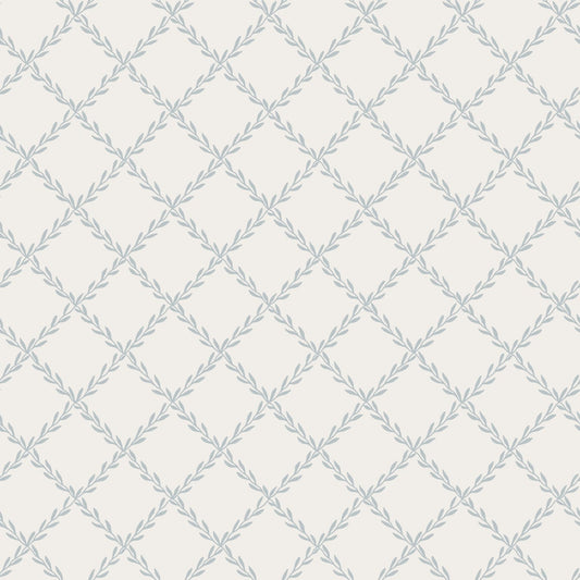 Sandberg Wallpaper - Trellis, Misty Blue