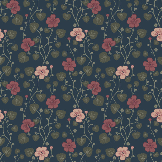 Summer Gray behang - Hallie - Middernacht