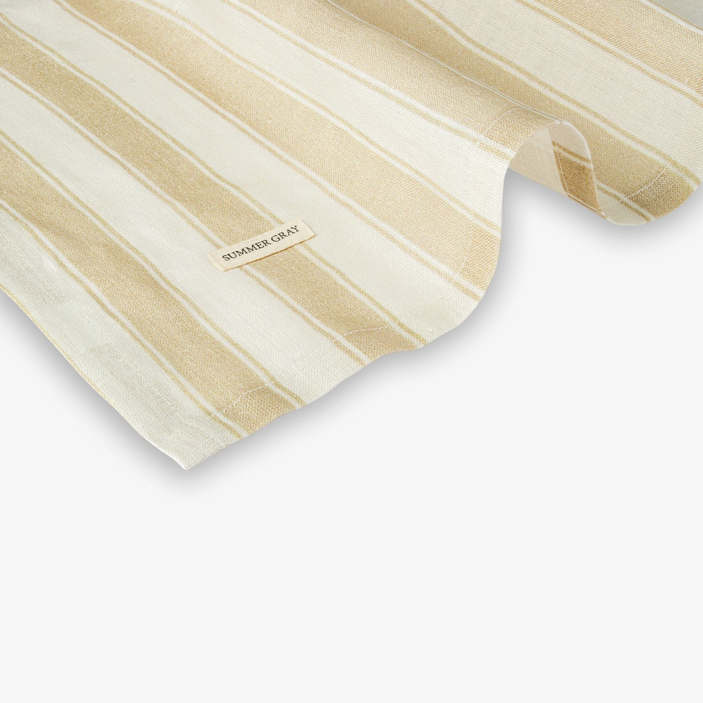 Linen Table Cloth - Summer Gray - Stripes