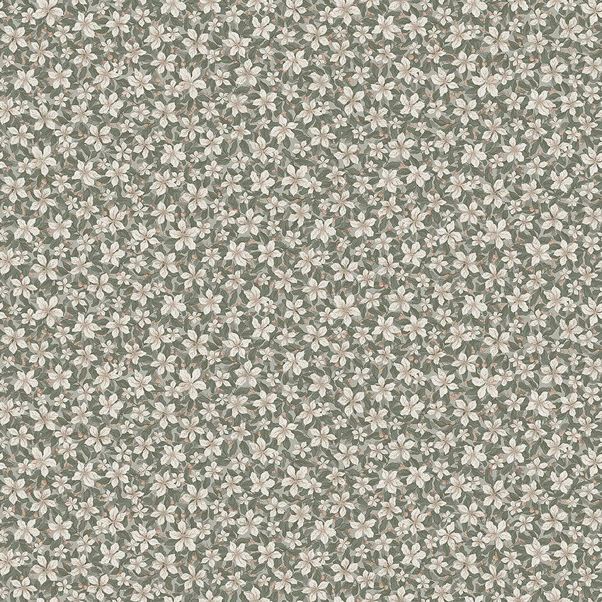 Borastapeter Wallpaper - Skogsblomst - Green/Grey (SALE)